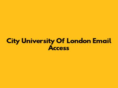 City University Of London Email Access