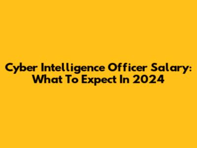 Cyber Intelligence Officer Salary: What To Expect In 2024