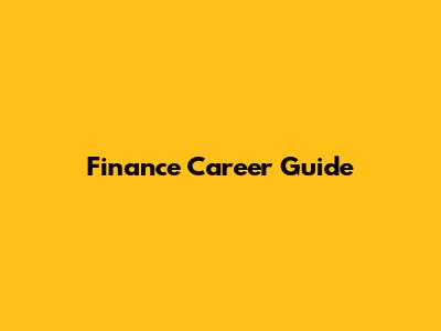 Finance Career Guide