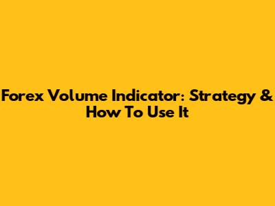 Forex Volume Indicator: Strategy & How To Use It