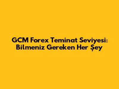 GCM Forex Teminat Seviyesi: Bilmeniz Gereken Her Şey
