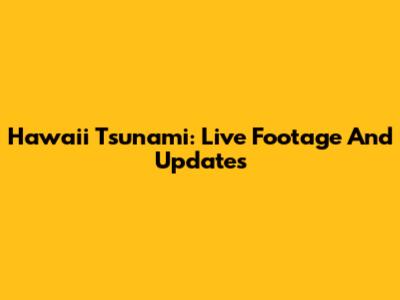 Hawaii Tsunami: Live Footage And Updates