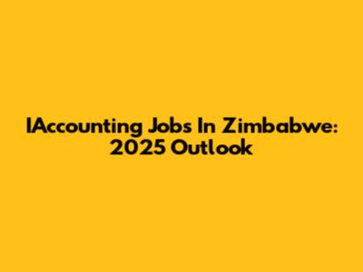 IAccounting Jobs In Zimbabwe: 2025 Outlook