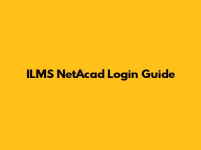 ILMS NetAcad Login Guide