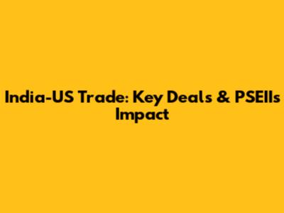 India-US Trade: Key Deals & PSEII's Impact