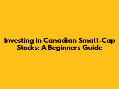 Investing In Canadian Small-Cap Stocks: A Beginner's Guide