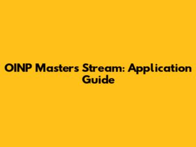 OINP Masters Stream: Application Guide