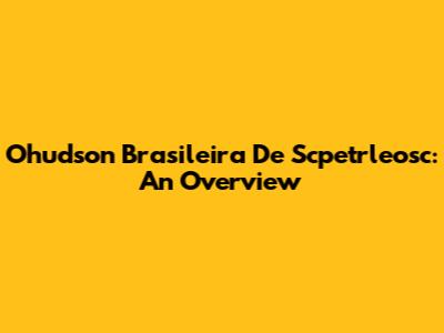 Ohudson Brasileira De Scpetrleosc: An Overview