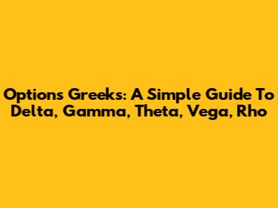 Options Greeks: A Simple Guide To Delta, Gamma, Theta, Vega, Rho