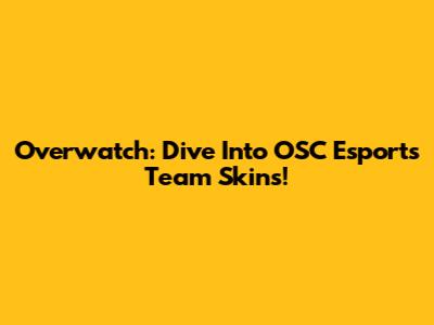 Overwatch: Dive Into OSC Esports Team Skins!