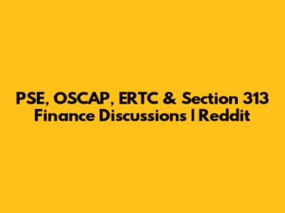 PSE, OSCAP, ERTC & Section 313 Finance Discussions | Reddit