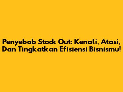Penyebab Stock Out: Kenali, Atasi, Dan Tingkatkan Efisiensi Bisnismu!
