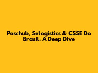 Poschub, Selogistics & CSSE Do Brasil: A Deep Dive