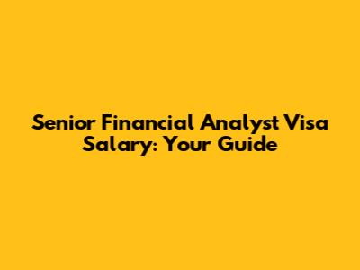 Senior Financial Analyst Visa Salary: Your Guide