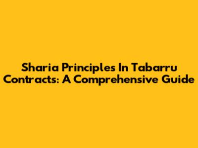 Sharia Principles In Tabarru Contracts: A Comprehensive Guide
