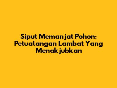 Siput Memanjat Pohon: Petualangan Lambat Yang Menakjubkan