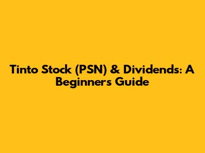 Tinto Stock (PSN) & Dividends: A Beginner's Guide
