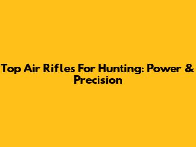 Top Air Rifles For Hunting: Power & Precision