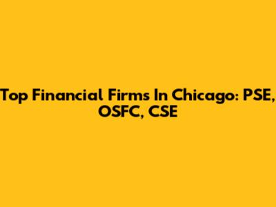Top Financial Firms In Chicago: PSE, OSFC, CSE