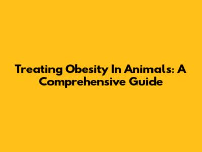 Treating Obesity In Animals: A Comprehensive Guide
