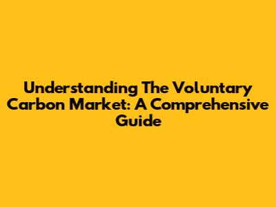 Understanding The Voluntary Carbon Market: A Comprehensive Guide