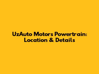 UzAuto Motors Powertrain: Location & Details